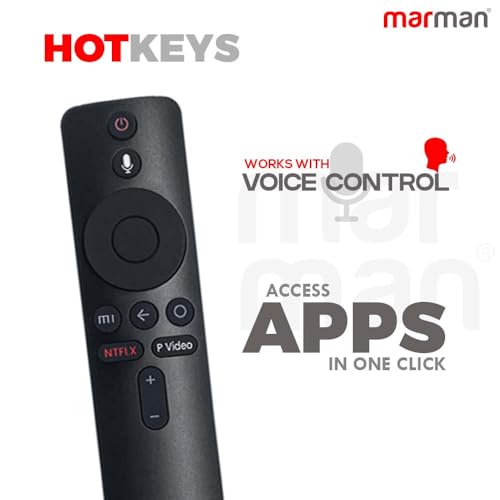 Image of marman Bluetooth Voice Remote Compatible for Mi Tv Remote for Smart LED 4k HD UHD Android Television Remote with with Google Assitant Feature XMRM - Pairing Must !