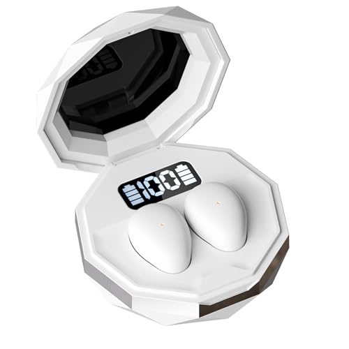 Cuifati Schlafende Kopfhörer, Kabellose Bluetooth 5.4 HiFi-Ohrhörer mit Geräuschunterdrückung und LED-Anzeige, wasserdichte IPX6-Ohrhörer, Ergonomisches Design (White)