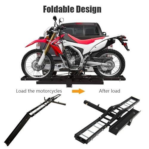 Porta motocicletas doble de acero plegable hasta 600 lb miniatura 3