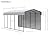 Arrow Carports Galvanized Steel Carport, with 1-Sided Enclosure, Compact Car Metal Carport Kit, 10' x 24' x 9', Charcoal