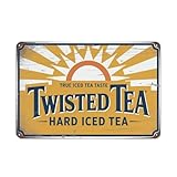 Twisted Tea tin sign Vintage Hard Iced Tea metal sign print Suitable for room bathroom cave bar cafe garage garden and outdoor decoration 8 x12 inch