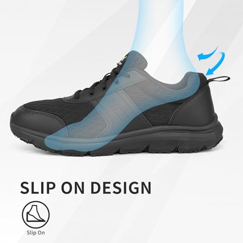 Image of Jacata Non Slip Arch Support Work Shoes for Men /Women Food Service Comfortable Chef Walking Shoes Restaurant Kitchen Crews Health Care Sneakers
