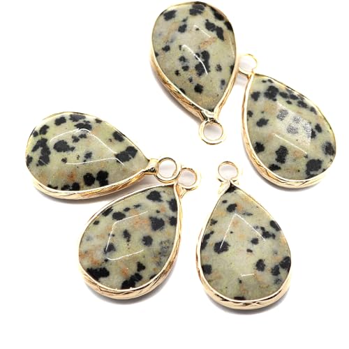LE SKY Natural Stone Pendants Water Drop Shape Faceted Semi Gemstone Pendant for Necklace Bracelet Jewelry Craft Making Random 10 Pcs 14x22mm by LE SKY - Used condition - Image 5