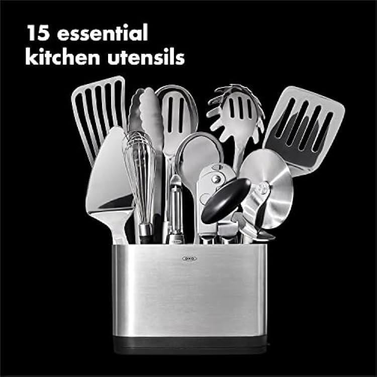 OXO Steel Piece Utensil Set, 15 PC, Stainless Steel