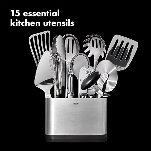 OXO Steel Piece Utensil Set, 15 PC, Stainless Steel by OXO - Image 4