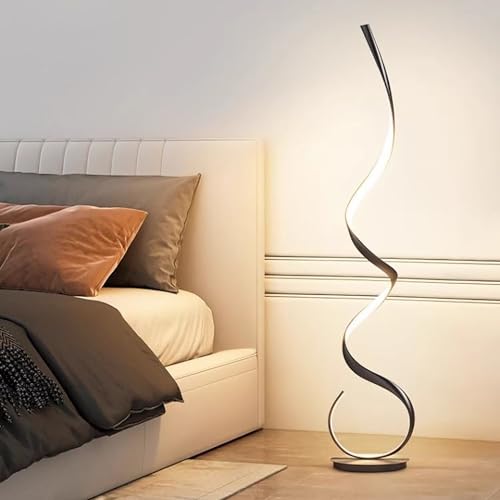 Lampadaire spirale moderne LED noir 133cm dimmable 3 couleurs - 4