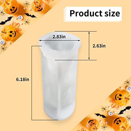3D Skull Silicone Candle Mold Skeleton Epoxy Resin Casting Mold Skull Candle Holder,Pillar Candle Mold Halloween Scented Candle Plaster Ornament Mould #TOP5