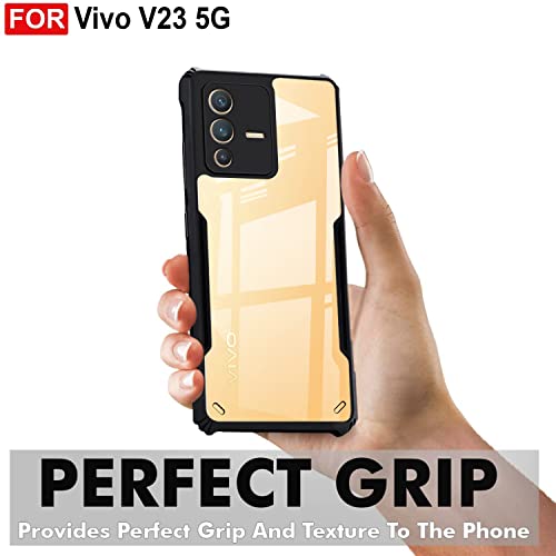 Image of Zapcase Back Case Cover for Vivo V23 5G | Compatible for Vivo V23 5G Back Case Cover | 360 Degree Protection Back Cover | Clear Case with Camera Protection | (TPU + PC | Matte Black)