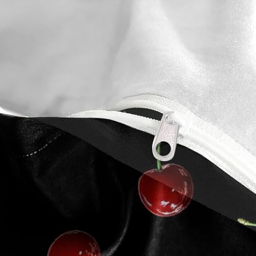 Housse de couette avec fermeture éclair résistante motif cerise single - 8