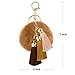 JOUDOO Rabbit Ball Keychain with Gradual Color Tassels Keyring GJ007 (brown)