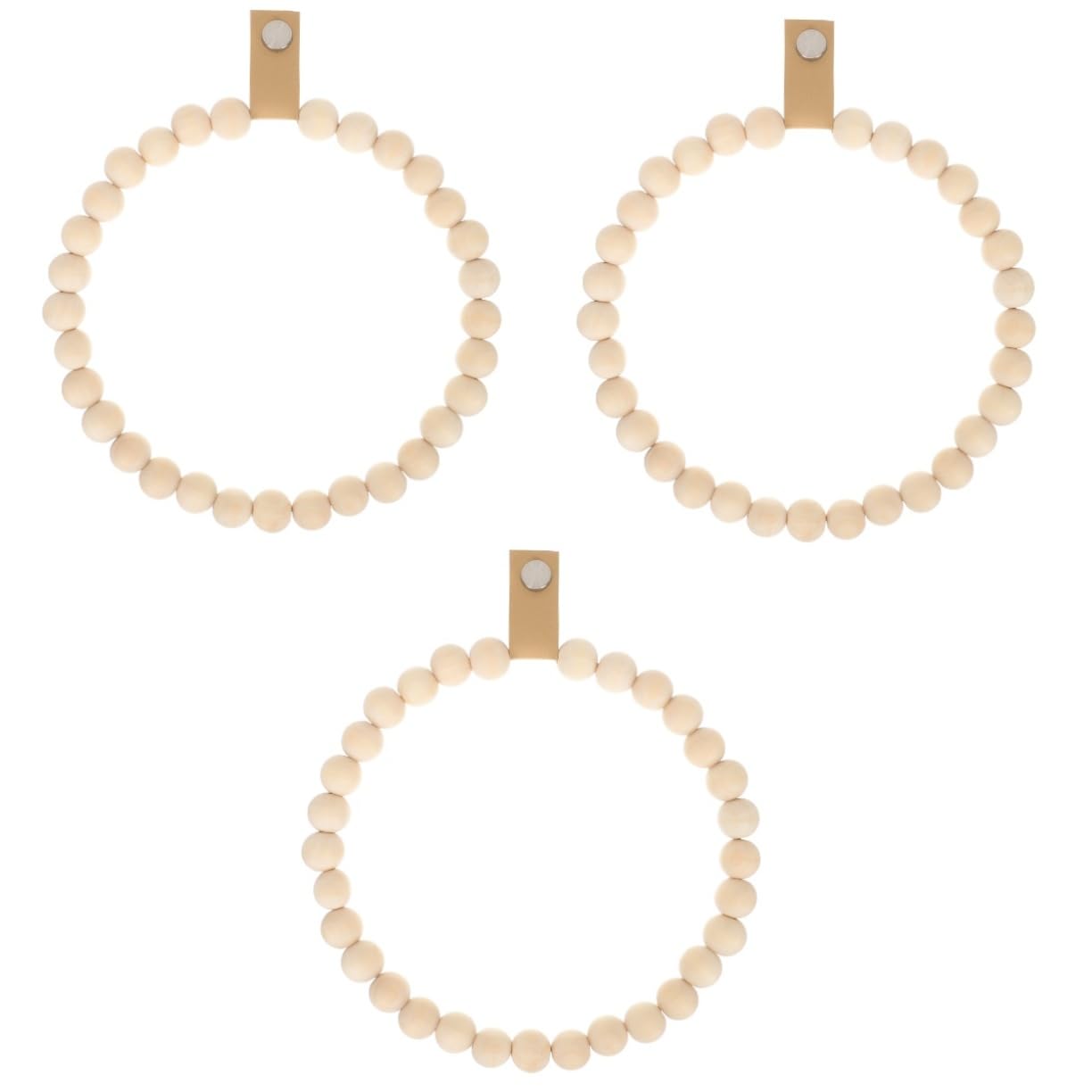 Operitacx 3 Piezas Toallero De Cuentas De Madera Toallero Rústico Toallero Madera Anillos De Toalla De Baño Soporte De Toalla De Baño para La Pared del Baño Khaki