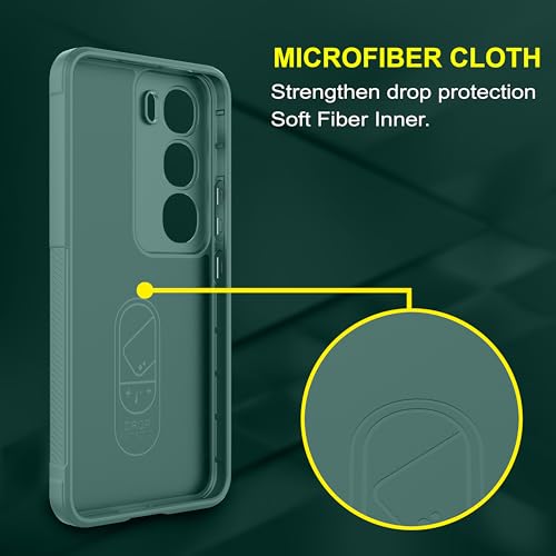 Image of amazon basics Back Case Cover for Vivo Y300 5G | Compatible for Vivo Y300 5G Back Cover | Liquid Silicon Magic Case with Camera Protection | Dark Green