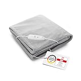 medisana HB 675 Kuschelheizdecke XXL, waschbar, Kuscheldecke mit Abschaltautomatik, 4 Temperaturstufen, 200 x 150 cm, 2-farbig Wendeoptik, grau/dunkelgrau, 1 stück