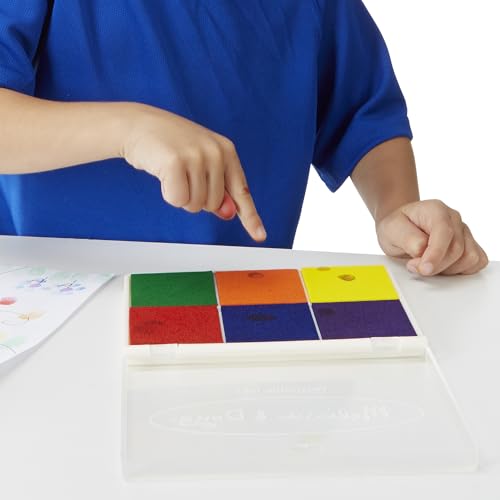 Melissa & Doug - Regenbogen-Stempelkissen, Mit 6 Farben auswaschbarer Tinte, Für Kinder ab 4 Jahren