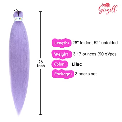 Purple Braiding Hair Pre Stretched Box Braid Hair Extension 26 Inch (Pack Of 3) #TOP1