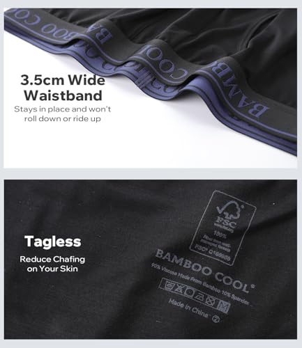 BAMBOO COOL Men's 50S Ultra-Soft Boxer Briefs Cooling Underwear for Men Tag-Free No Ride-Up Mens Underwear2