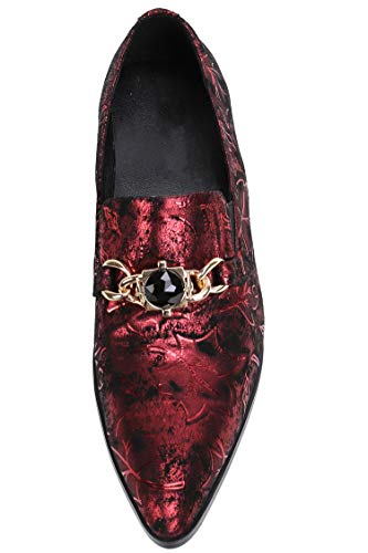 Santimon Mens Smoking Slipper Loafers Men Rhinestone Buckle Casual Slip On Dress Shoes3