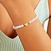 BAYLAY Initial Bracelets for Women Girls, 18K Gold Plated Letter S Initial Bracelet Trendy Heart Bracelet Pearl Bracelets Dainty Gold Bracelet for Women Flower Girl Gifts Bridesmaid Proposal Gifts