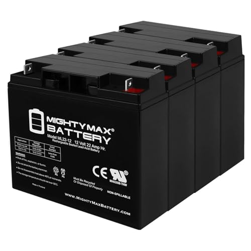 Mighty Max Battery ML22-12 - 12V 22AH Sealed Lead Acid Battery for Pride Rally Wheelchair - 4 Pack