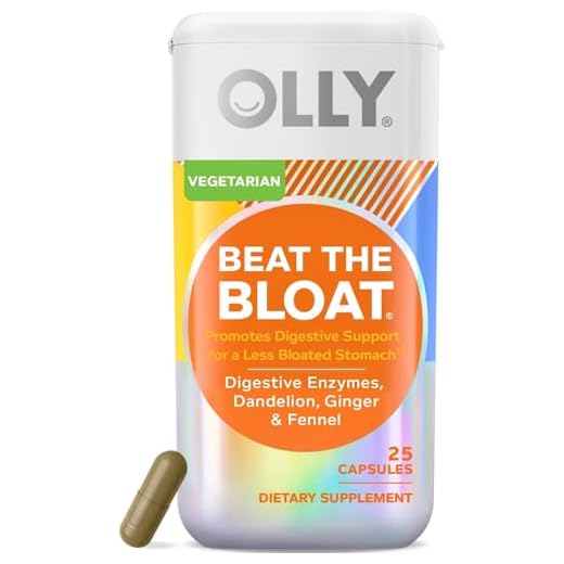 OLLY Beat The Bloat Capsules, Belly Bloat Relief for Gas and Water Retention, Digestive Enzymes, Vegetarian, Supplement for Women - 25 Count