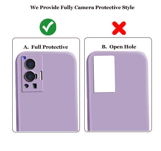 Image of A rtistque Liquid TPU Silicone Matte Shockproof Flexible with Camera Protection Soft Back Cover Case for Vivo X70 Pro - Purple