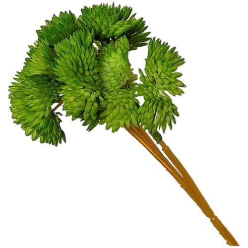 Pumixiy Artificial Hydrangea Bouquet with Soft Rubber Succulents - Realistic Fake Flowers for Wedding Decor and Low Maintenance Home Plants(Green)
