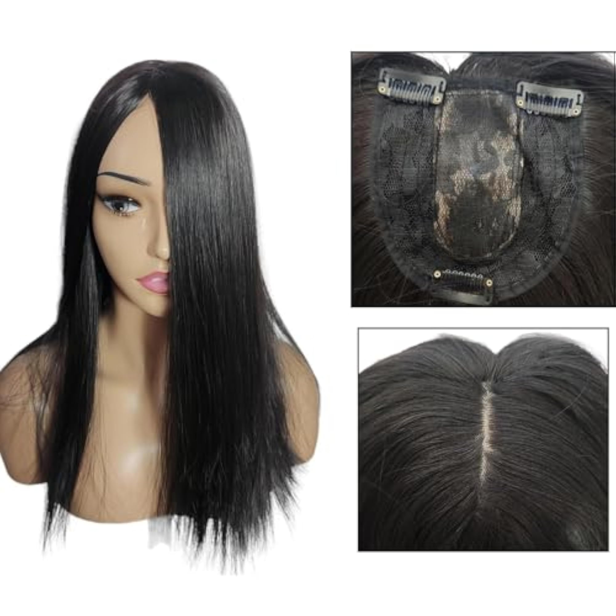 Synthetic Toppers with Bangs, Lace Base Wiglets