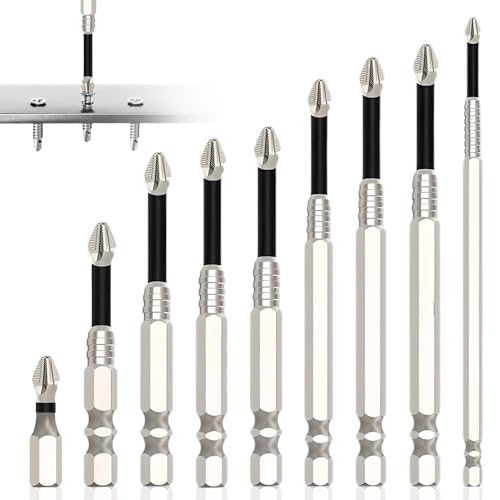 Image of High-Magnetic Screwdriver Drill Bit, 2026 New Strong Magnetic Durability Screwdriver Driver Bit Set, Electric Precision Screwdriver Set Anti-Slip Magnetic Electric Screwdriver Set (9PCS)