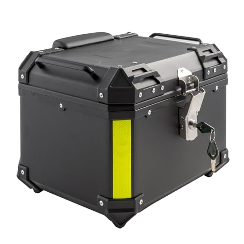 Baúl de moto universal de 46L con placa reflectante para scooter 3