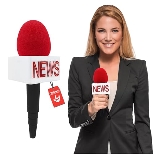 Nicky Bigs Novelties Fake Microphone Prop, Fake News Mic, Foam Microphone, News Microphones, Funny Movie Props