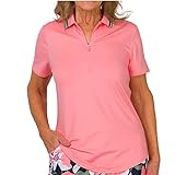 Jofit Apparel Women's Athletic Clothing Polo with Rib Collar for Golf & Tennis, Size Medium, Flaming