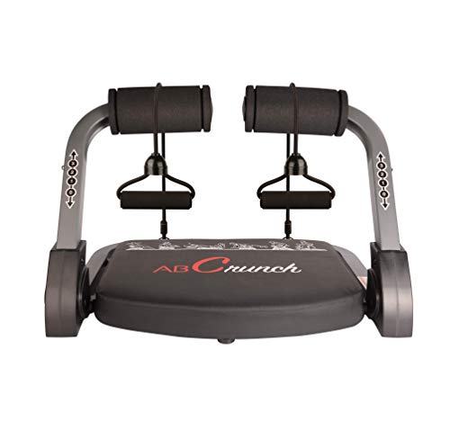 Ab Machine, Abs Workout, Abdominal Exercise Equipment with Resistance Bands and Sports Action DVDs, Stair master Cruncher,Total Body Muscle Building for Home Gym Office(Black)