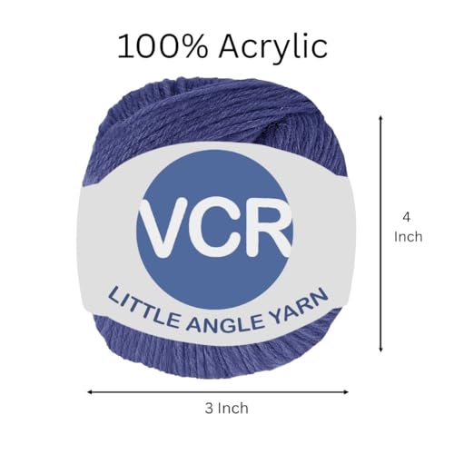 Image of VCR 4 Ply Navy Blue Little Angle Yarn, 25 Grams, 92 Meters Length, 100% Acrylic Soft Baby Knitting Yarn for Crochet, Newborn Sweaters, Soft Baby Socks, Mittens and Leggings, Pack of 1