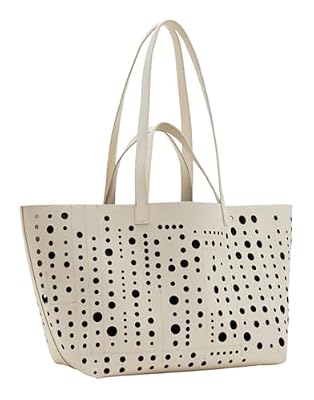 Desigual Borsa per la spesa in PU, da donna, taglia unica, bianco, One size
