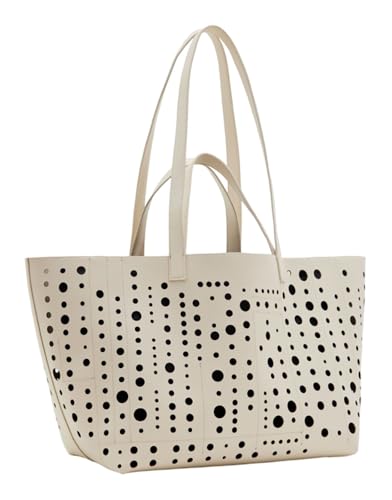 Desigual Accessoires Sac à provisions PU, Courses Femme, Blanc, Taille Unique
