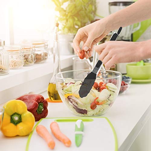 Kufung Silicone Kitchen Tongs, Serving Tongs For Cooking, High Heat Resistant To 480°F, Stainless Steel Metal Food Tongs With Non-Stick Silicone Tips (9 Inch, Black) #TOP6