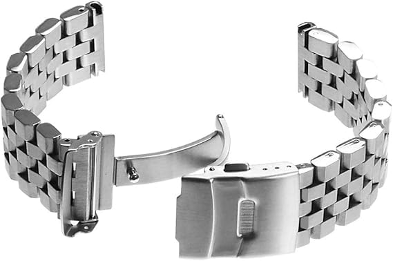 Image of Kai Tian Stainless Steel Watch Band 20 21 22 24 26 18mm for Men Women Solid Watch Bracelet Strap with Deployment Double Lock Black Silver Blue Grey Rose gold