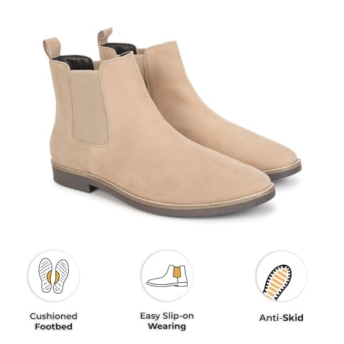 Image of YOHO Comfortable Boots For Men | Extra Cushioned Foot Bed And Skin Friendly Ankle Boot With Low Heels | PU Finish Material | Trendy, Stylish & Casual Boots | Winter, Snow & Holiday Outings