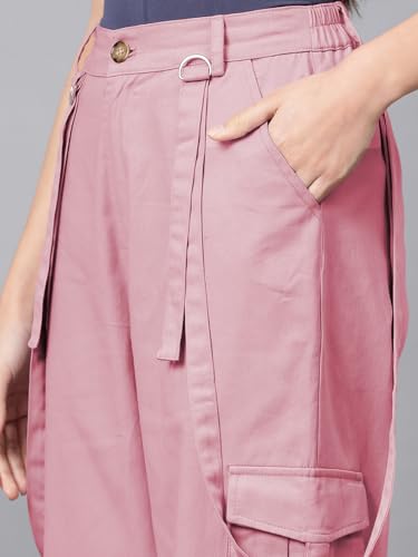 Image of KOTTY Women's High Rise Relaxed || Straight || Joggers Fit Cargo's for Pants || Trousers
