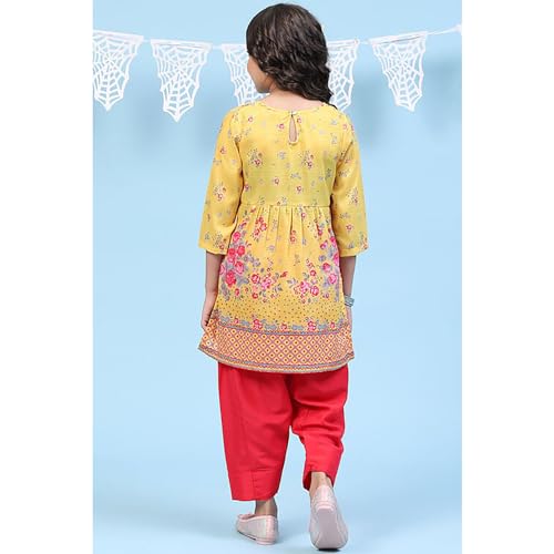 Image of BIBA Girls Biba Girls Polyester Straight Printed Suit Set