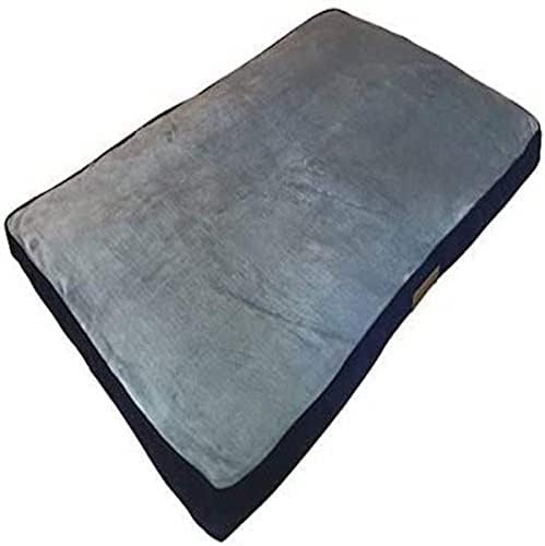 Ellie-Bo 56 x 41 x 10 cms Small Dog Bed with Waterproof Cover in Black with Brown Piping for 24 inch Dog Cage / Crate