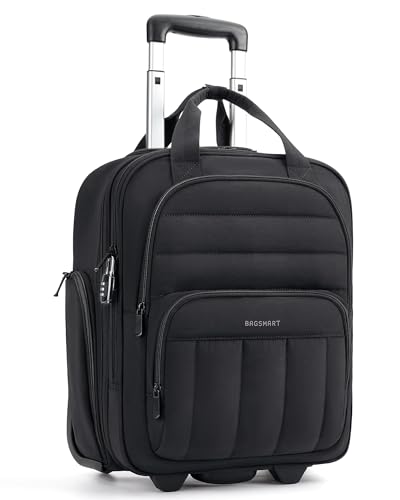 BAGSMART Small Underseat Carry on Luggage with Wheels 16 inch Small Under Seat Luggage Lightweight Travel Suitcase for Women Classic