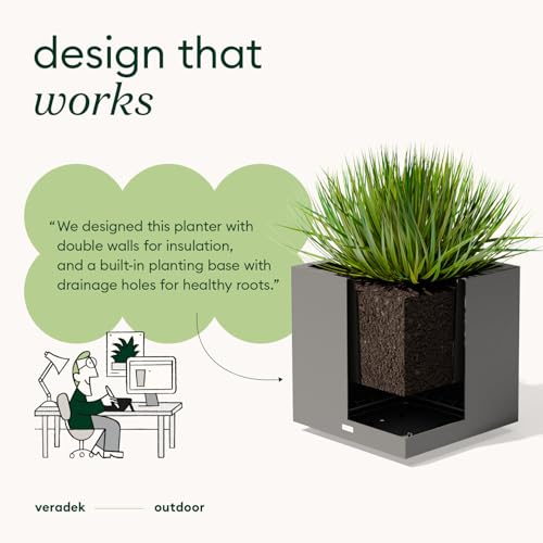 Image of Veradek Block Series Cube Planter - Square Outdoor Planter