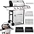 4 Burner Propane Gas Grill Combo w/Side Burner, 3-in-1 BBQ Grill with Charcoal Smoker & Griddle Plate, 46,650 BTU, 448 Sq.In. Stainless Steel Outdoor Cooking Station