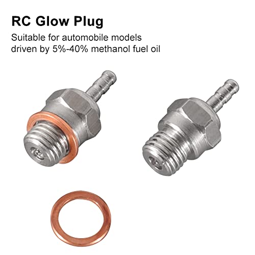 Weishuji Hot Glow Plug, Hot Glow Plug N3, Spark Glow Plug, N3 Super Duty Spark Engine Parts For Traxxas Kyosho Hsp Hpi Redcat 1/8 1:10Th Rc Car Truck Buggy, Silver (6-Pack) #TOP3