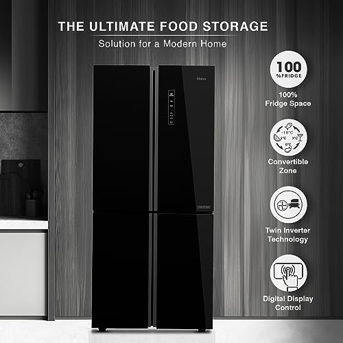 Image of Haier 531 L French Door Refrigerator Appliance (HRB-550KS, Black Steel)