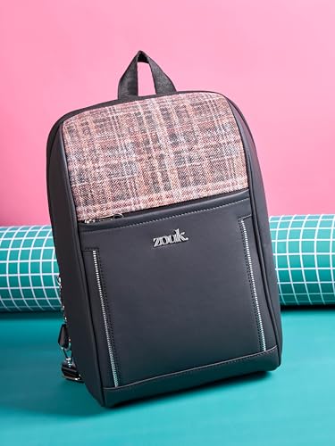 Image of ZOUK Olina Daypack for Women - Convertible Backpack with Laptop & iPad Compartments | Stylish Handcrafted Office & Travel Bag with Water-Resistant Lining & Dual Straps |
