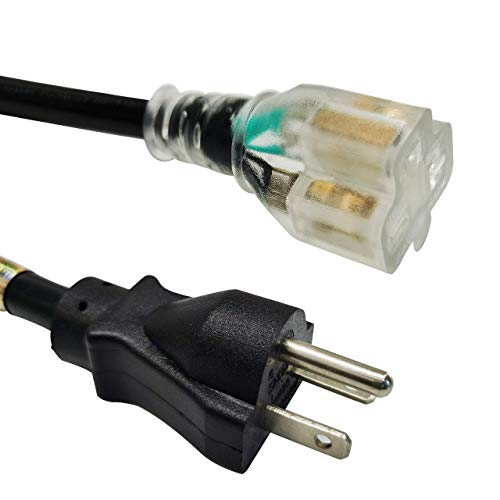 Nema 6-20 Plug To 6-20 Connector Extension Power Cord - 25Ft, 20A/250V, 12/3 Sjt, T Blade - Black #TOP1