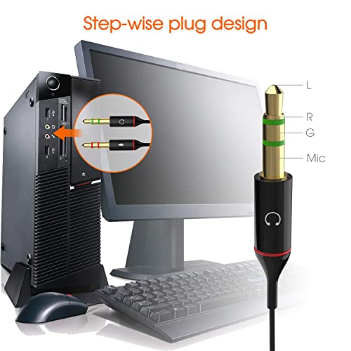 Maeline Headphone Splitter Adapter, 3.5mm Mic Cable for Computer, Headset 3.5mm Female to 2 Dual Male Microphone Audio Stereo Jack Earphones Port to Gaming Speaker PC - 30 Pack by Maeline - Used condition - Image 4