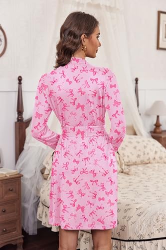Image of HOTOUCH Womens Robe Lightweight Short Knit Bathrobe Soft Ladies Sleepwear with Pockets